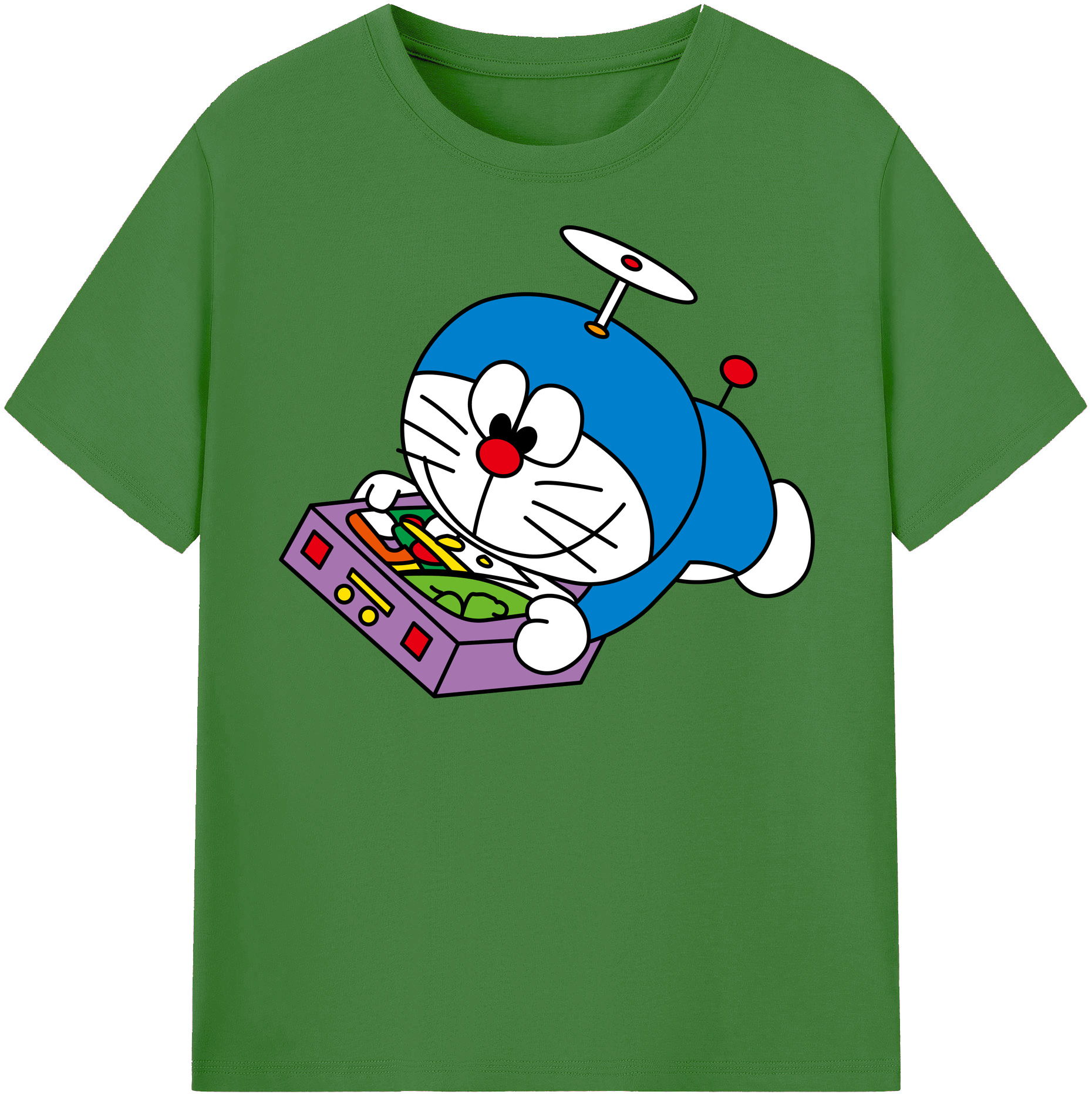 （画像用） ドラえもん Doraemon レディースカジュアルプリントTシャツ（綿100％）